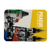 Praag Tsjechië Oude Stad Silhouet Collage Magneet (Horizontaal)