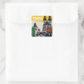 Praag Tsjechië Oude Stad Silhouet Collage Vierkante Sticker (Tas)