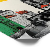 Praag Tsjechië Oude Stad Silhouette Collage Poster (Hoek)