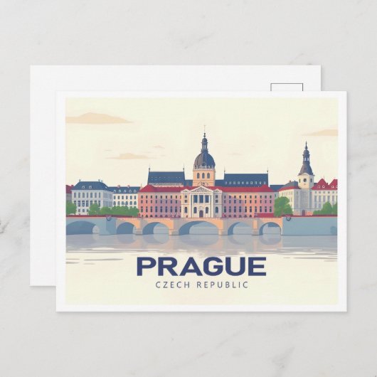 Praag Tsjechië Pastelreizen Briefkaart (Voorkant / Achterkant)