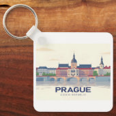 Praag Tsjechië Pastelreizen Sleutelhanger (Voorkant)