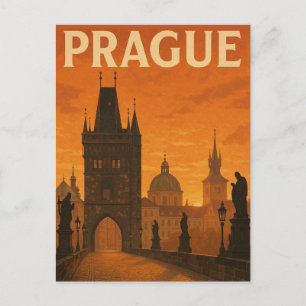 Praag Tsjechië Reis uit het verleden Briefkaart