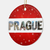 Praag Tsjechië Reisfoto's met kerstmis Keramisch Ornament (Links)
