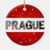 Praag Tsjechië Reisfoto's met kerstmis Keramisch Ornament (Achterkant)