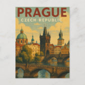 Praag Tsjechië Reisillustratie Briefkaart (Voorkant)