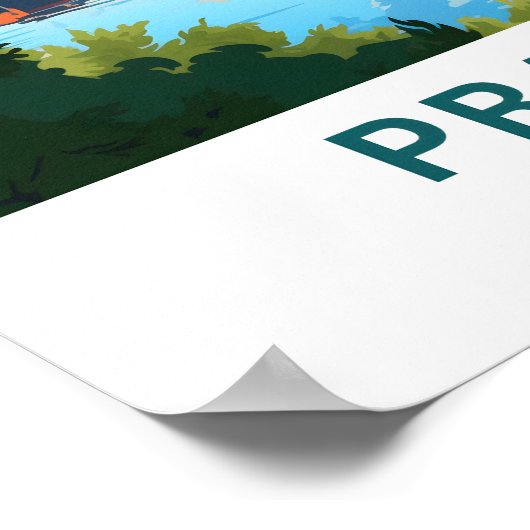 Praag Tsjechië Reisprint Poster (Hoek)