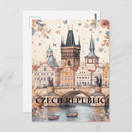 Praag Tsjechië Reizen Briefkaart (Voorkant / Achterkant)