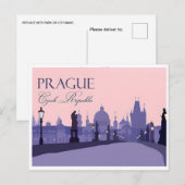 Praag Tsjechië Reizen  illustratie Briefkaart (Voorkant / Achterkant)
