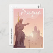 Praag Tsjechië Reizen illustratie Briefkaart (Voorkant / Achterkant)