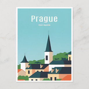Praag Tsjechië Reizen illustratie Briefkaart