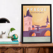 Praag Tsjechië Reizen Kunst Vintage Poster