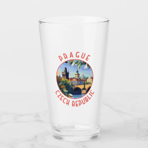 Praag Tsjechië Retro Distressed Circle Glas