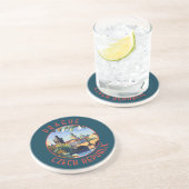 Praag Tsjechië Retro Distressed Circle Zandsteen Onderzetter (Zijkant)