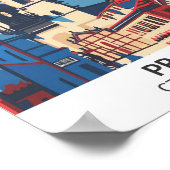 Praag Tsjechië Retro Kunstwerk Reizen Poster (Hoek)