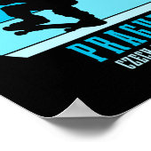 Praag Tsjechië Skateboarder Urn Skateboarden Poster (Hoek)