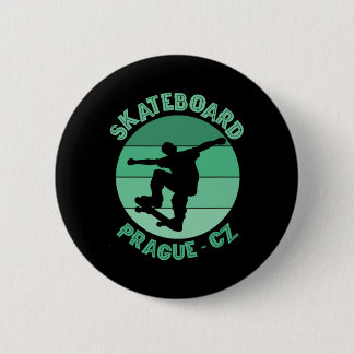 Praag Tsjechië Skateboarder Urn Skateboarden Ronde Button 5,7 Cm