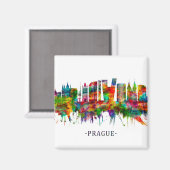 Praag Tsjechië Skyline Magneet (Voorkant / Achterkant)