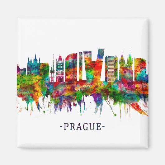 Praag Tsjechië Skyline Magneet (Voorkant)