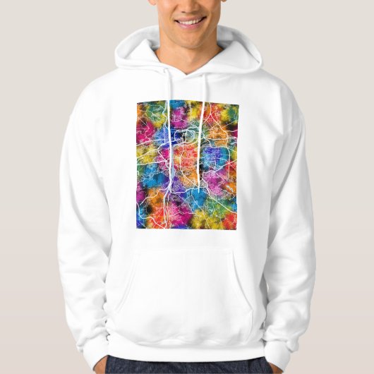 Praag Tsjechië Stad Kaart Hoodie (Voorkant)