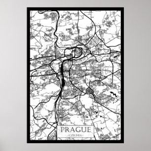 Praag Tsjechië Stad Plattegrond Poster