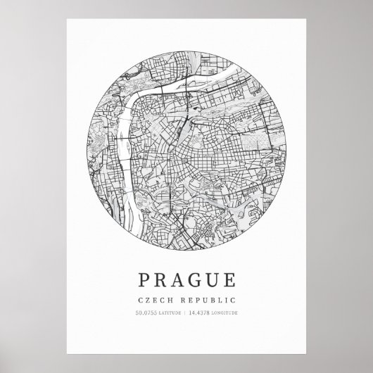 Praag Tsjechië Stadsplattegrond Poster (Voorkant)