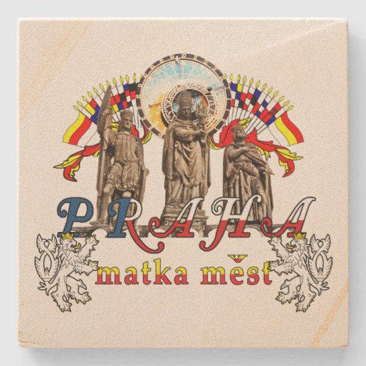 Praag Tsjechië Stone Onderzetter (Voorkant)