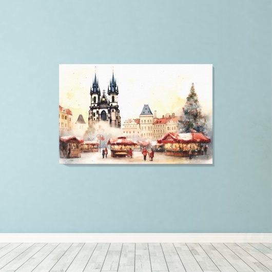 Praag, Tsjechië - Stretched Canvas Print (Insitu (Houten vloer))