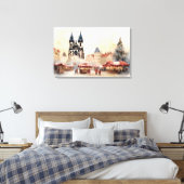 Praag, Tsjechië - Stretched Canvas Print (Insitu (Slaapkamer))