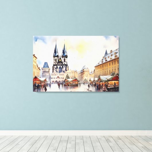 Praag, Tsjechië - Stretched Canvas Print (Insitu (Houten vloer))
