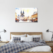 Praag, Tsjechië - Stretched Canvas Print (Insitu (Slaapkamer))