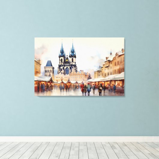 Praag, Tsjechië - Stretched Canvas Print (Insitu (Houten vloer))