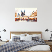 Praag, Tsjechië - Stretched Canvas Print (Insitu (Slaapkamer))