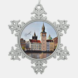 Praag, Tsjechië Tin Sneeuwvlok Ornament