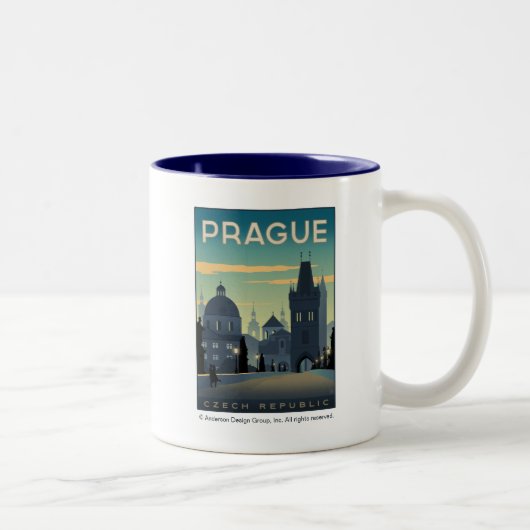 Praag, Tsjechië Tweekleurige Koffiemok (Rechts)