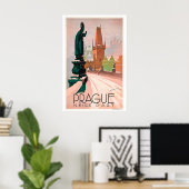 Praag Tsjechië Vintage Reisposter Poster (Thuiskantoor)
