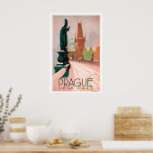 Praag Tsjechië Vintage Reisposter Poster (Keuken)