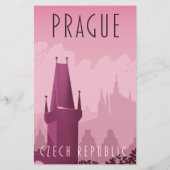 Praag Tsjechië vintage stijl reisposter (Achterkant)