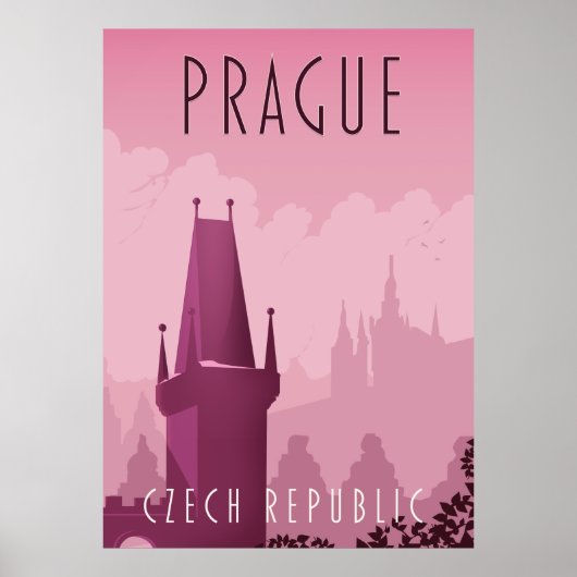 Praag Tsjechië vintage stijl reisposter Poster (Voorkant)