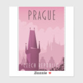 Praag Tsjechië vintage stijl reisposter Sticker (Vel)