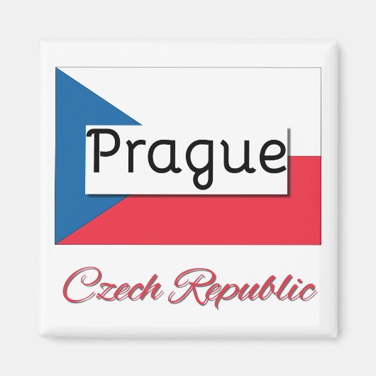 Praag Tsjechië Vlag Magneet (Voorkant)