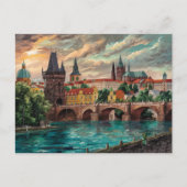 Praag, Tsjechië Waterverf schilderij Briefkaart (Voorkant)