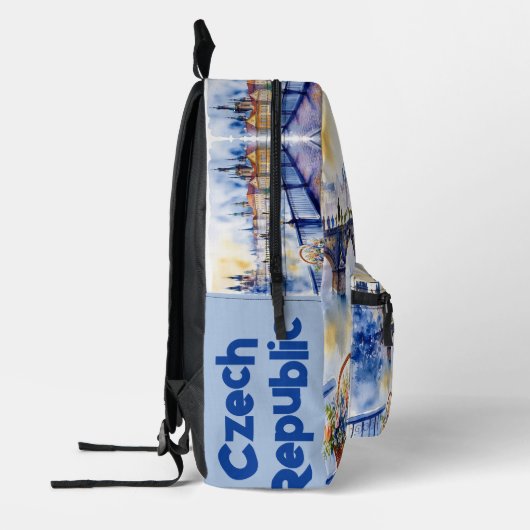 Praag - Tsjechië Waterverf Sketch | Bedrukte Rugzak (Links)