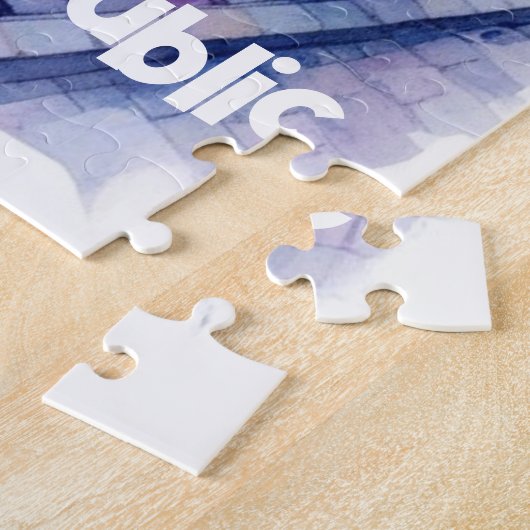 Praag - Tsjechië Waterverf Sketch | Legpuzzel (Zijkant)