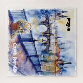 Praag - Tsjechië Waterverf Sketch | Legpuzzel (Horizontaal)