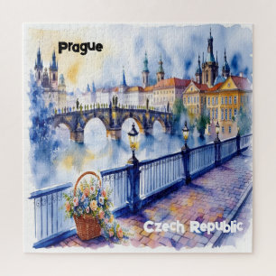 Praag - Tsjechië Waterverf Sketch   Legpuzzel