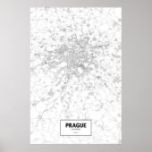 Praag, Tsjechië (zwart op wit) Poster (Voorkant)