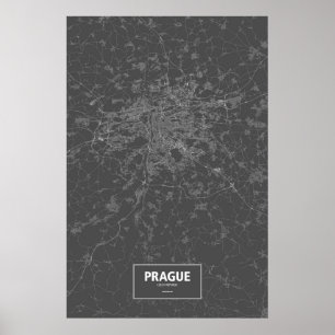Praag, Tsjechië (zwart wit) Poster