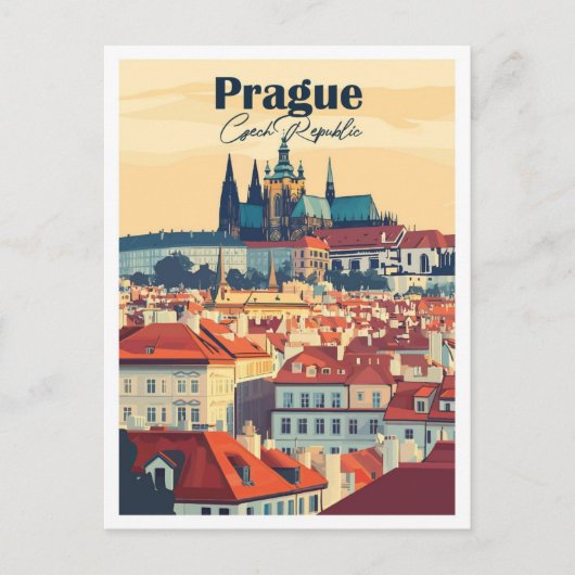 Praag Tsjechisch Kunstwerk Reizen Plaats illustrat Briefkaart (Voorkant)
