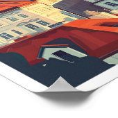 Praag Tsjechisch Kunstwerk Reizen Plaats illustrat Poster (Hoek)