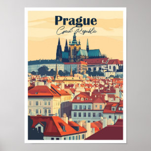 Praag Tsjechisch Kunstwerk Reizen Plaats illustrat Poster